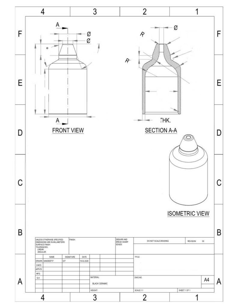 Graphite Crucible drawing example